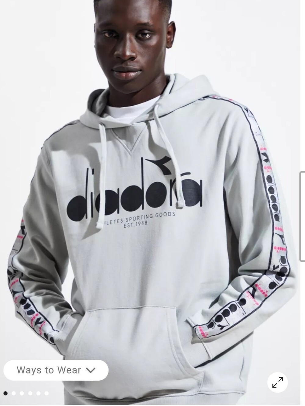 Diadora Offside Hoodie Sweatshirt In Gray